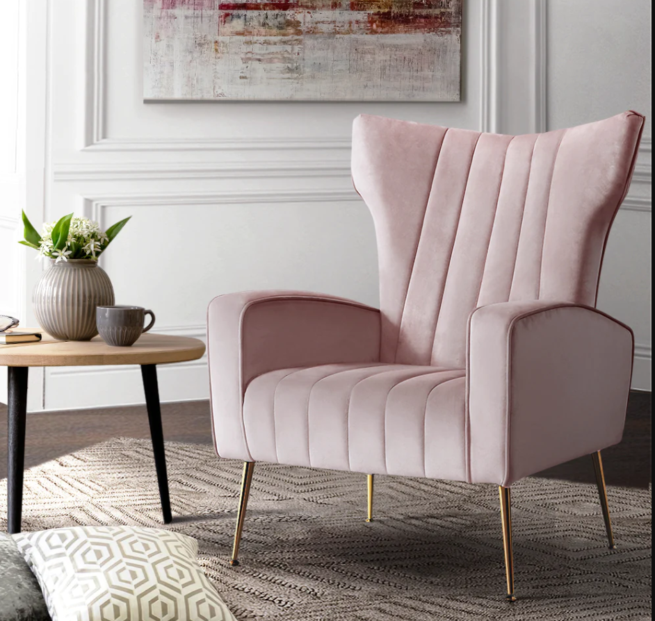 retro pink armchair